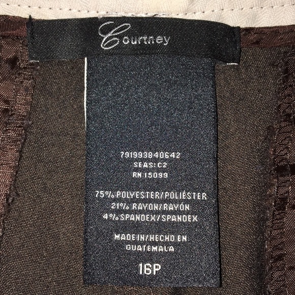 Metaphor Courtney Career Work Pants Trousers 16 P Chocolate Brown Boot Leg - Picture 4 of 10